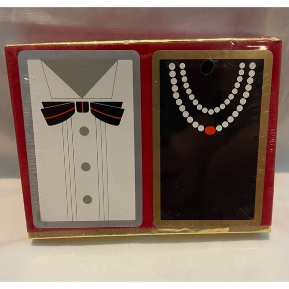 🌸✨NWT NIB Congress Designer Series Playing Cards Wedding Tuxedo Pearl Necklace - Picture 2 of 4